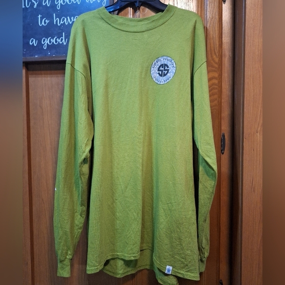 Simply Southern Olive Long Sleeve Shirt With "Messy Life Messy Bun Dont Care". - Picture 10 of 10